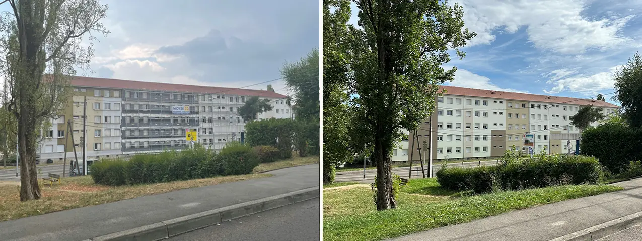 Isolation thermique par l'extérieur et ravalement de façade d'un immeuble par Moyse 3D